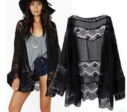 MLXSLKY Summer womens transparent shawl hollow out long sleeves lace stitching chiffon shawl cardigan cape thin coat
MLXSLKY Summer womens transparent shawl hollow out long sleeves lace stitching chiffon shawl cardigan cape thin coat