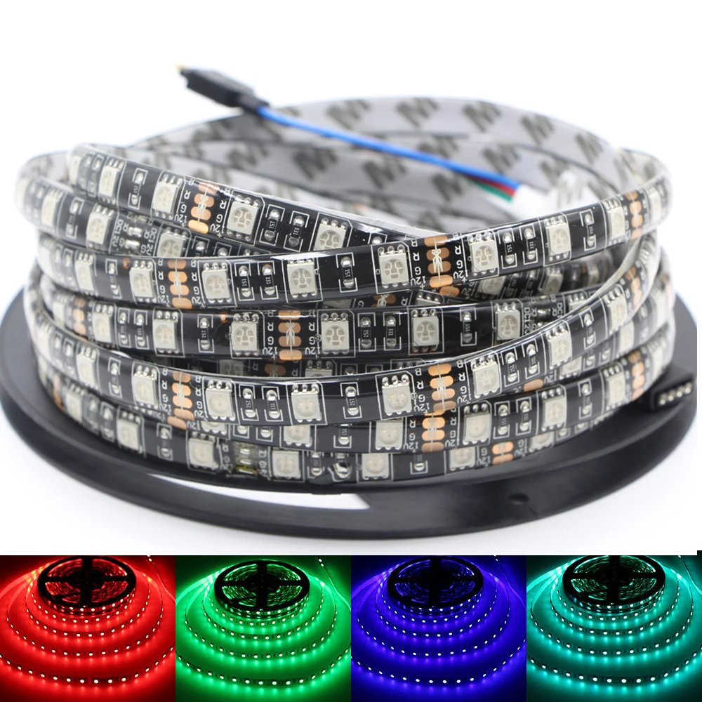 LED Strip 5050 RGB Black PCB 12V Flexible LED Light 60 LED/m Home KTV Bar LED Tape Lamp String DIY Daytime Running lights
LED Strip 5050 RGB Black PCB 12V Flexible LED Light 60 LED/m Home KTV Bar LED Tape Lamp String DIY Daytime Running lights