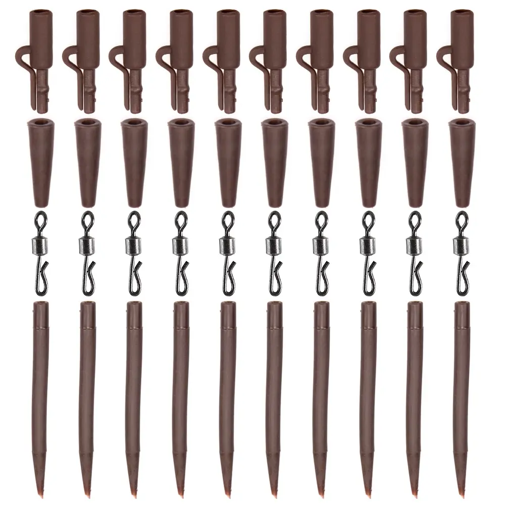 4 SetsRolling Swivels Fishing Sleeves 40pcs Terminal Carp Fishing Safety Clips with Pins Tail Rubber Tubes Quick Change
4 SetsRolling Swivels Fishing Sleeves 40pcs Terminal Carp Fishing Safety Clips with Pins Tail Rubber Tubes Quick Change