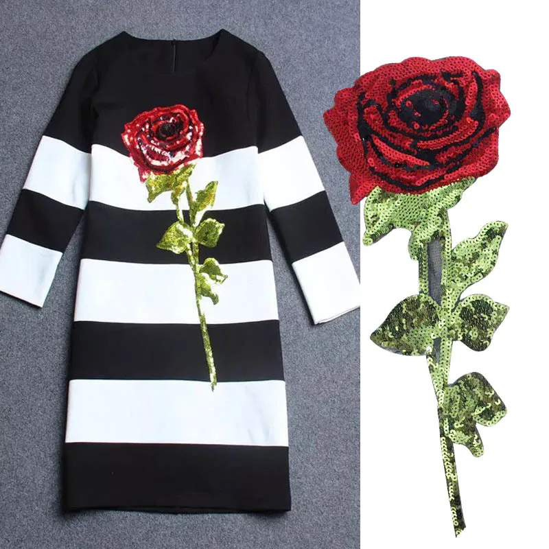 1pcs Large Rose Sequins Patch For Clothing Textiles Embroidery Iron On Patches Applique DIY Decoration Affixed With Glue Roses
1pcs Large Rose Sequins Patch For Clothing Textiles Embroidery Iron On Patches Applique DIY Decoration Affixed With Glue Roses