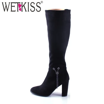 WETKISS Cow Suede Women Boots Round Toe Footwear Knee High Boots Thick High Heels Fashion Party Lady Shoes 2018 New Women Shoes
WETKISS Cow Suede Women Boots Round Toe Footwear Knee High Boots Thick High Heels Fashion Party Lady Shoes 2018 New Women Shoes