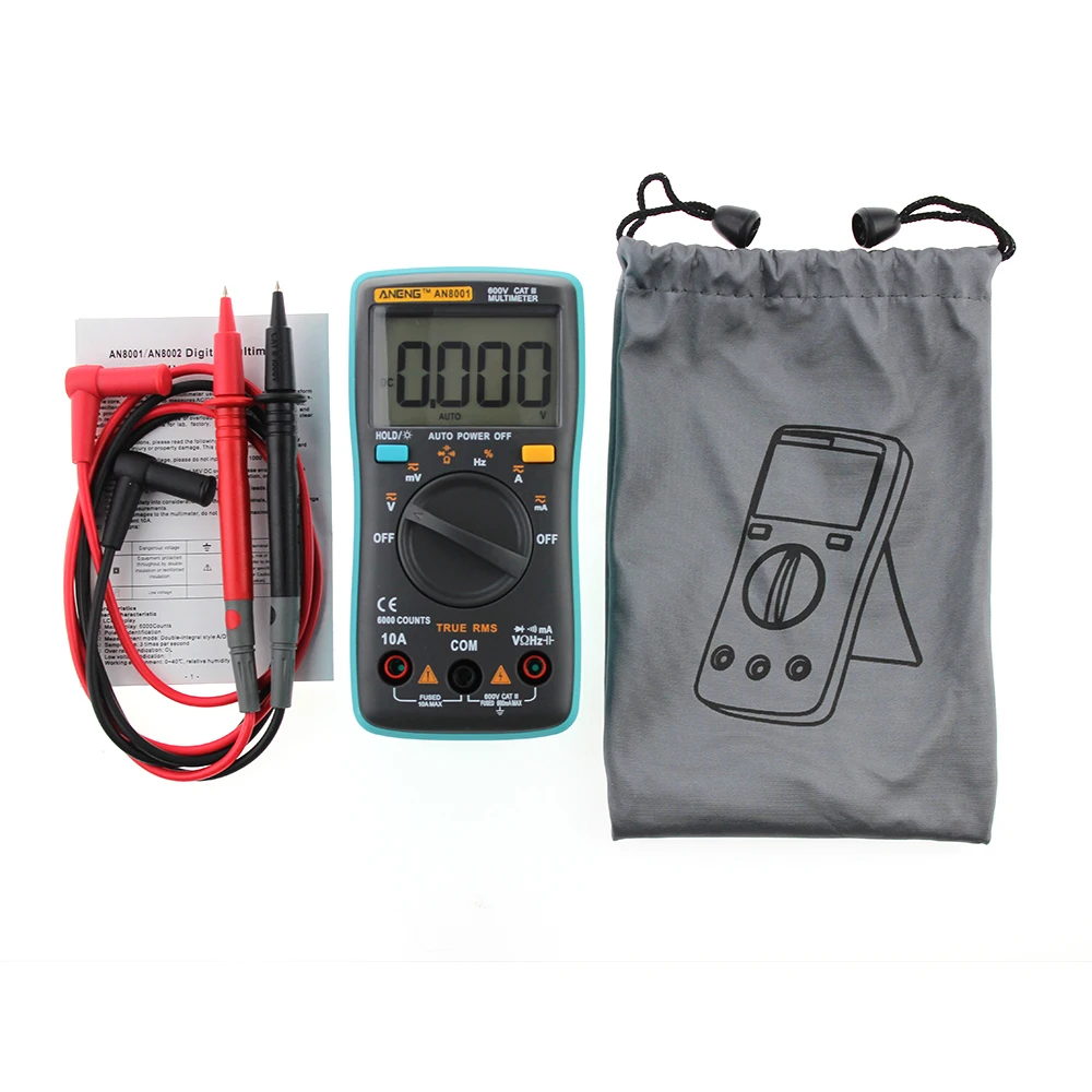 Digital Multimeter 6000 Counts Backlight AC/DC Ammeter Voltmeter Ohm Portable Meter T0.41
Digital Multimeter 6000 Counts Backlight AC/DC Ammeter Voltmeter Ohm Portable Meter T0.41
