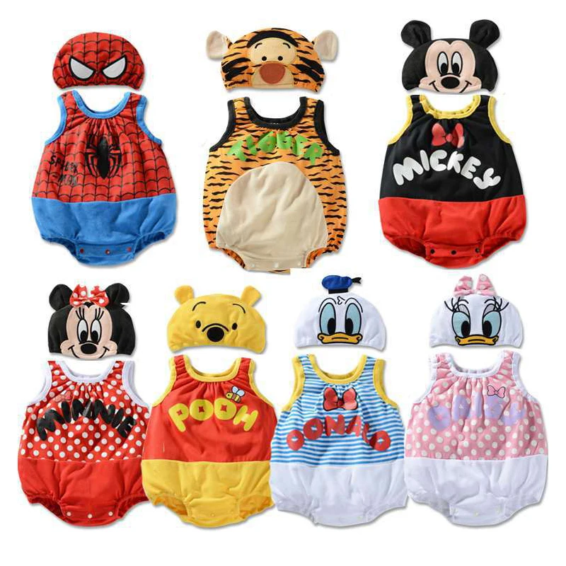 2019 Summer Baby Boys Girls Rompers Newborn Rompers+Hats Sets Cartoon Mickey Minnie Tiger Infant Bebe Cotton Jumpsuits Clothing
2019 Summer Baby Boys Girls Rompers Newborn Rompers+Hats Sets Cartoon Mickey Minnie Tiger Infant Bebe Cotton Jumpsuits Clothing