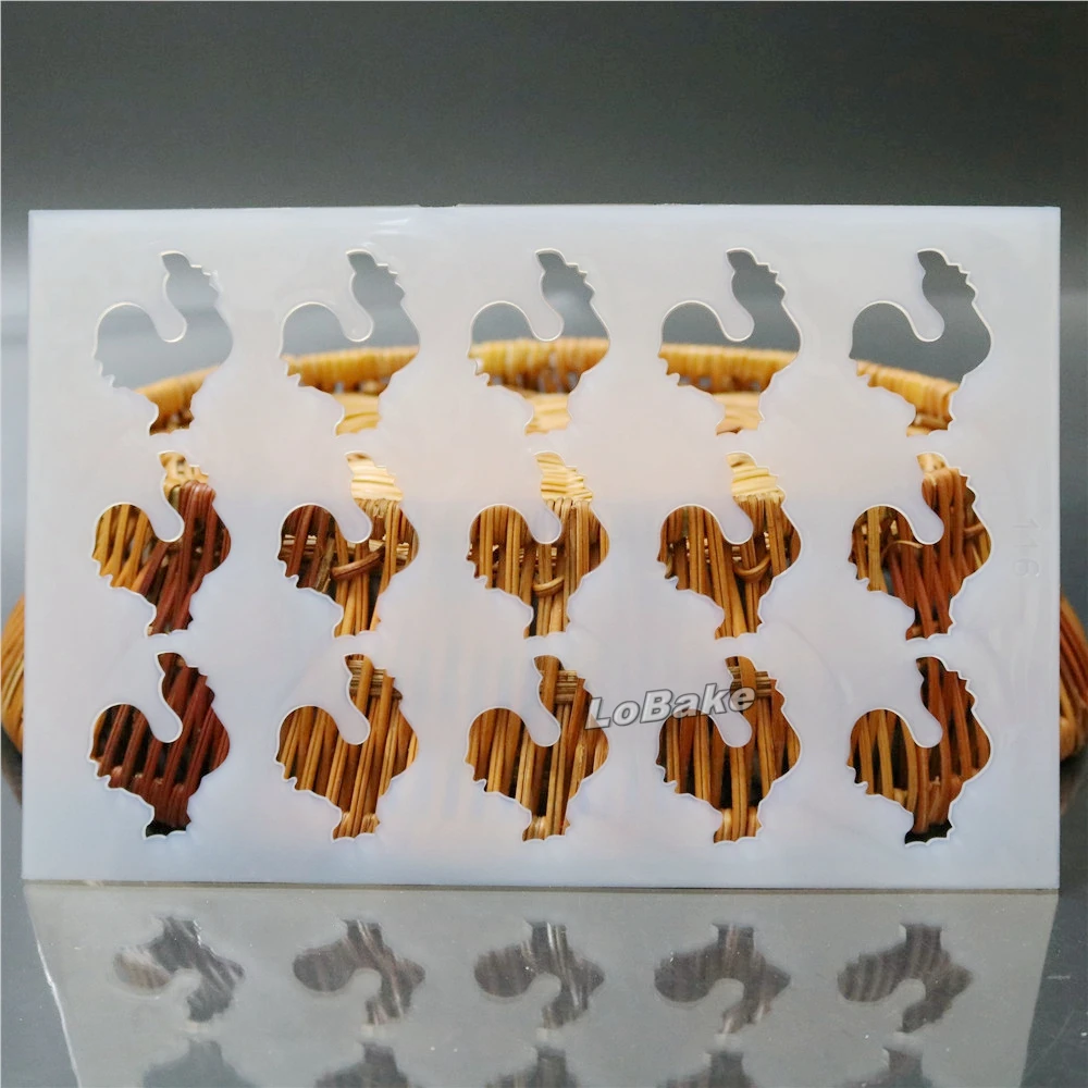 (2pcs/lot) 15 cavities Chinese zodiac rooster chicken shape thin chocolate chip mold biscuit sugarcraft cake decorations
(2pcs/lot) 15 cavities Chinese zodiac rooster chicken shape thin chocolate chip mold biscuit sugarcraft cake decorations