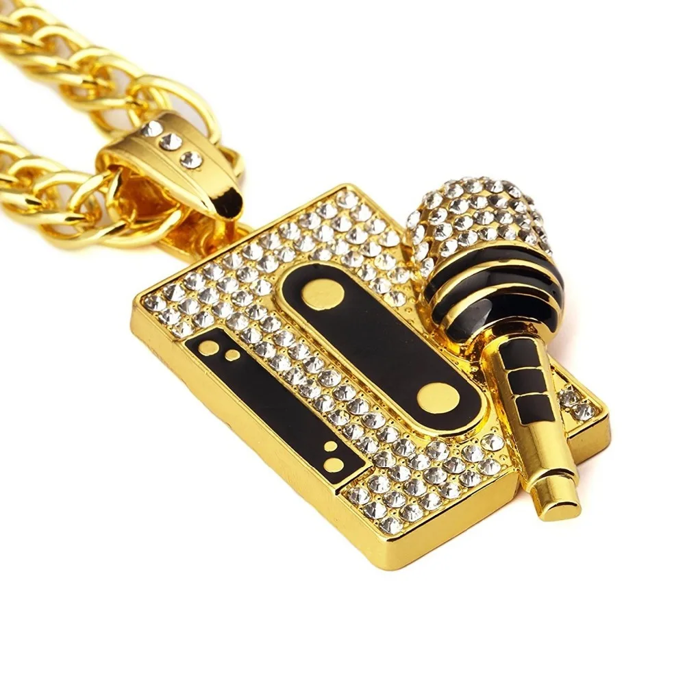 Classic Tape & Microphone Mens Pendant Hip Hop Zinc Alloy Gold Filled Chain Necklace
Classic Tape & Microphone Mens Pendant Hip Hop Zinc Alloy Gold Filled Chain Necklace