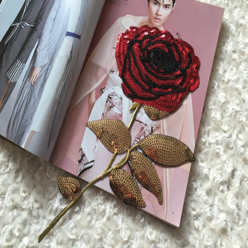 1 piece of sequined embroidered patches flower appliques clothing patch sewing accessories zakka DIY handmade iron on rose
1 piece of sequined embroidered patches flower appliques clothing patch sewing accessories zakka DIY handmade iron on rose