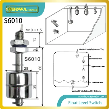 Stainless Steel vertical mount Float Level Switches with 304SS float and stem for water level monitoring
Stainless Steel vertical mount Float Level Switches with 304SS float and stem for water level monitoring