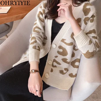 OHRYIYIE New High Quality Women Autumn Winter Cardigan Sweater Leopard Printed Long Sleeve Knitwear Outerwear Jumper Streetwear
OHRYIYIE New High Quality Women Autumn Winter Cardigan Sweater Leopard Printed Long Sleeve Knitwear Outerwear Jumper Streetwear