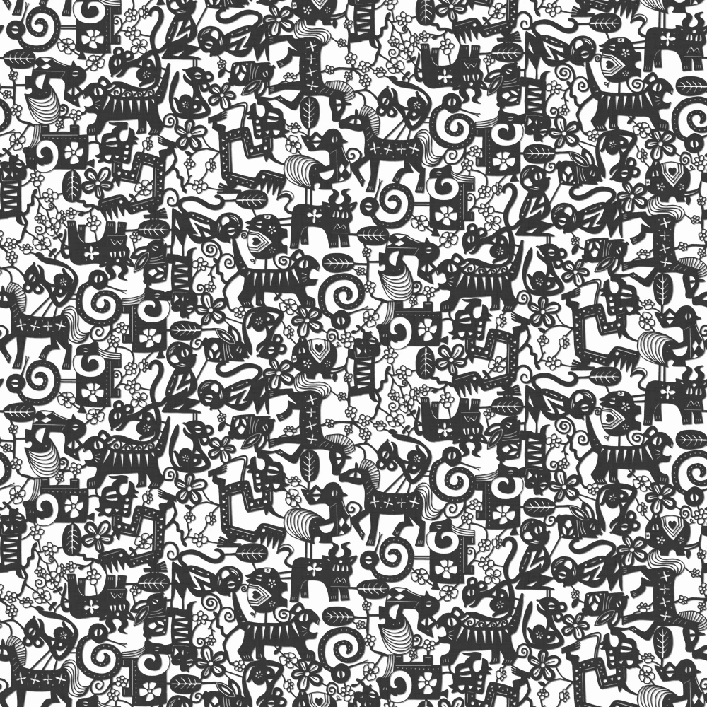 Paper zodiac graphite Poster Print by Sharon Turner (24 x 24)