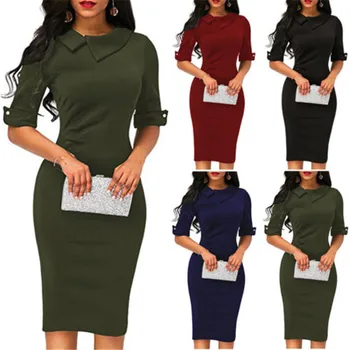 Women Dress 2018 Half Sleeve O-Neck Elegant Party Evening Casual Dresses For Female Autumn Bodycon New Fashion Mini Dress
Women Dress 2018 Half Sleeve O-Neck Elegant Party Evening Casual Dresses For Female Autumn Bodycon New Fashion Mini Dress