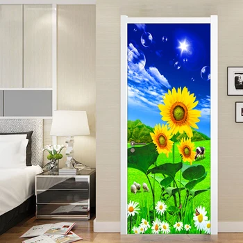 3D Photo Wallpaper Blue Sky White Clouds Sunflower Grassland Scenery Living Room Bedroom Door Sticker PVC Mural Self-adhesive
3D Photo Wallpaper Blue Sky White Clouds Sunflower Grassland Scenery Living Room Bedroom Door Sticker PVC Mural Self-adhesive