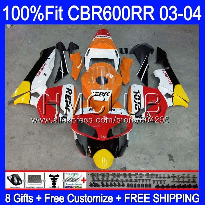 Injectiong For HONDA CBR600 RR CBR600RR 600F5 03 04 63HM10 Repsol Orange CBR600F5 CBR600RR F5 03 04 CBR 600 RR 2003 2004 Fairing
Injectiong For HONDA CBR600 RR CBR600RR 600F5 03 04 63HM10 Repsol Orange CBR600F5 CBR600RR F5 03 04 CBR 600 RR 2003 2004 Fairing