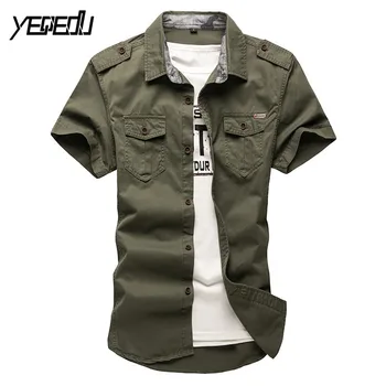 #4704 Men shirt short sleeve Fashion Cottton Summer 2018 Military Mens shirts Khaki/Army green Chemise homme Mens clothing L-5XL
#4704 Men shirt short sleeve Fashion Cottton Summer 2018 Military Mens shirts Khaki/Army green Chemise homme Mens clothing L-5XL
