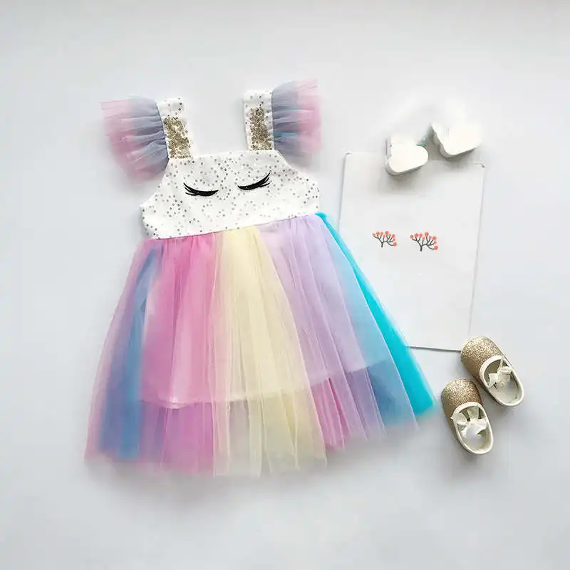 Girls dress 2019 summer new girls embroidered eyelashes sequins fly flying sleeves rainbow mesh princess dress
Girls dress 2019 summer new girls embroidered eyelashes sequins fly flying sleeves rainbow mesh princess dress