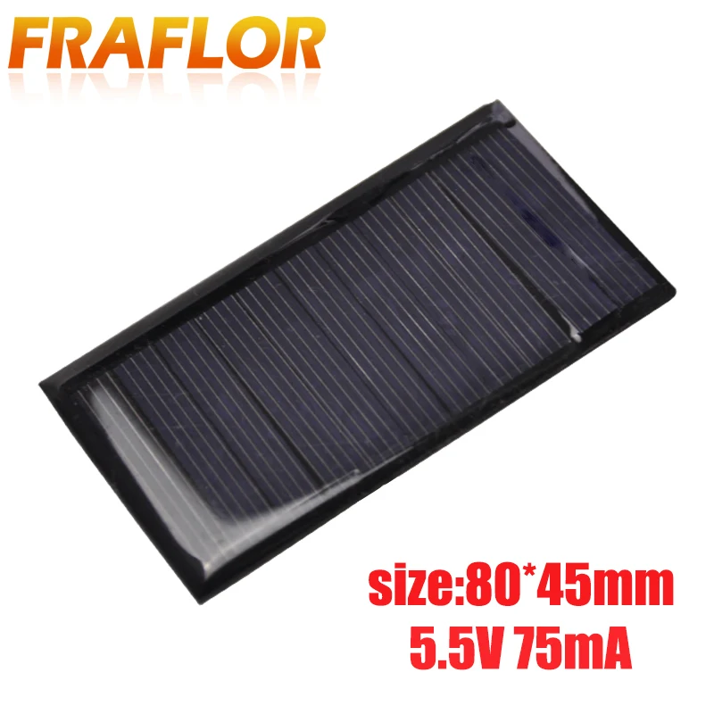 2Pcs/lot Solar Panel Free Shipping Outdoor For Cell Phone Battery Charger System DIY Solar Light Modules 5.5V 75mA 80*45*3mm
2Pcs/lot Solar Panel Free Shipping Outdoor For Cell Phone Battery Charger System DIY Solar Light Modules 5.5V 75mA 80*45*3mm