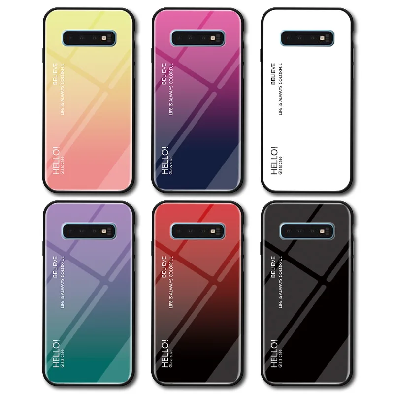 Чехол для samsung Galaxy S10 задняя крышка lite чехол Премиум закаленное Стекло яркий