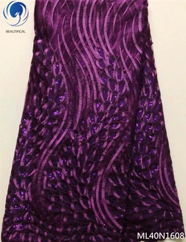 BEAUTIFICAL purple lace fabric with sequins wholesale french lace fabrics african lace fabric free shipping for dress ML40N16
BEAUTIFICAL purple lace fabric with sequins wholesale french lace fabrics african lace fabric free shipping for dress ML40N16