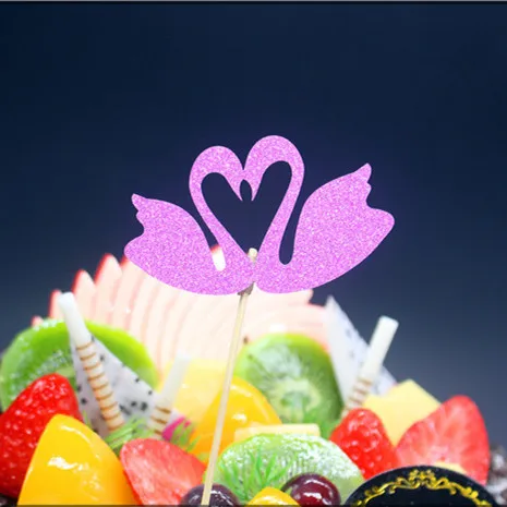 Обложка для торта в виде лебедя фламинго капкейка топперы украшения вечеринки