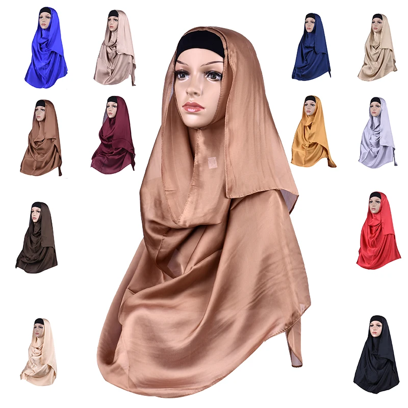 Women Fashion Exellent Solid Color Large Satin Scarves Soft Muslim HIjab Headband Cheap Shawl 170*70cm Facrtory Wholesale Price
Women Fashion Exellent Solid Color Large Satin Scarves Soft Muslim HIjab Headband Cheap Shawl 170*70cm Facrtory Wholesale Price