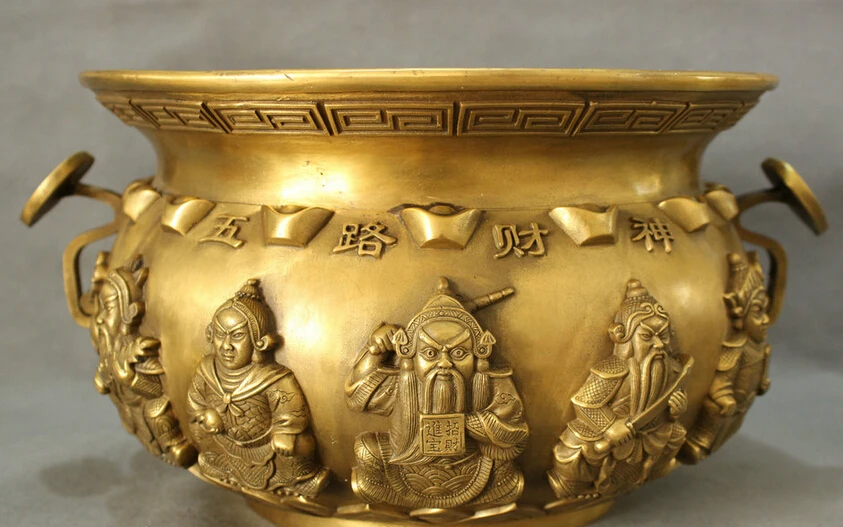 song voge gem S3099 14" Chinese Brass 5 Mammon God Fish BAT Statue RuYi Bowl Incense Burner Censer
song voge gem S3099 14" Chinese Brass 5 Mammon God Fish BAT Statue RuYi Bowl Incense Burner Censer