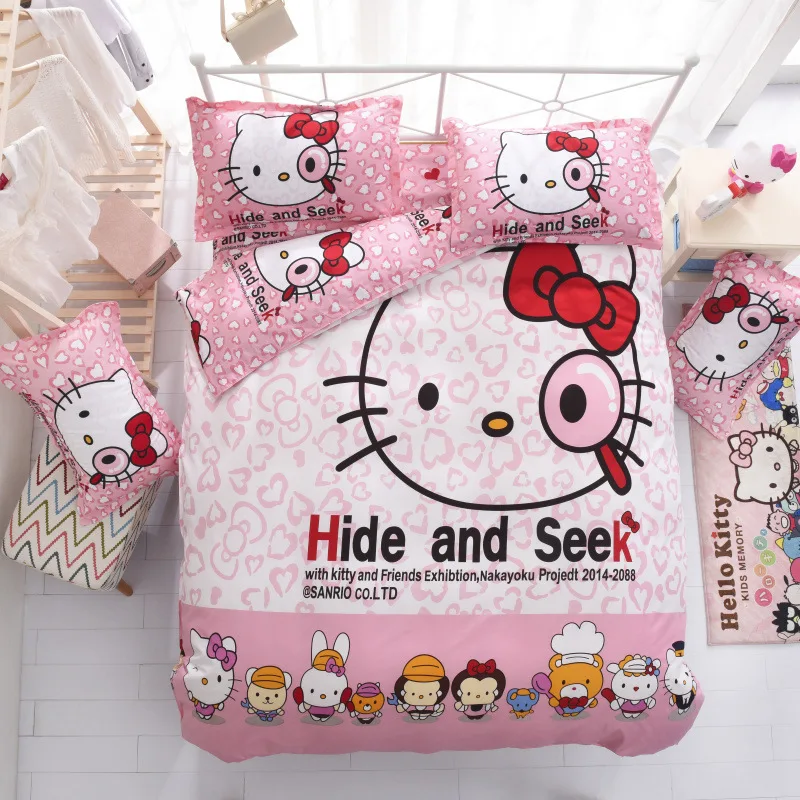 Home Textile Bedding Set Cartoon cut Hello Kitty cat Color scenery pink clouds 4pcs Duvet Cover Sets Bed sheet pillowcase
Home Textile Bedding Set Cartoon cut Hello Kitty cat Color scenery pink clouds 4pcs Duvet Cover Sets Bed sheet pillowcase