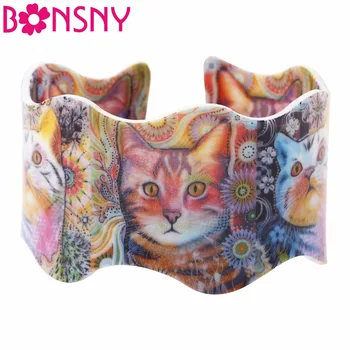 Bonsny Wide Love Cat Pattern Bangles Bracelet Fashion Acrylic Animal Jewelry For Women 2017 New Spring Summer Girls Accessories
Bonsny Wide Love Cat Pattern Bangles Bracelet Fashion Acrylic Animal Jewelry For Women 2017 New Spring Summer Girls Accessories