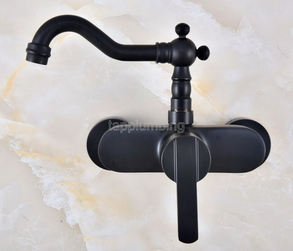 Black Oil Rubbed Bronze Wall Mounted Bathroom Basin Faucet / 360 Swivel Spout Kitchen Sink Mixer Taps tnf838
Black Oil Rubbed Bronze Wall Mounted Bathroom Basin Faucet / 360 Swivel Spout Kitchen Sink Mixer Taps tnf838