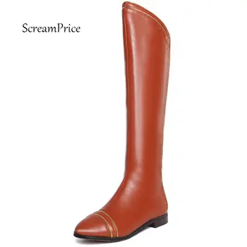Female Genuine Leather Comfort Low Heel Knee High Boots Fashion Round Toe Zipper Keep Warm Winter Women Shoes Black White Orange
Female Genuine Leather Comfort Low Heel Knee High Boots Fashion Round Toe Zipper Keep Warm Winter Women Shoes Black White Orange