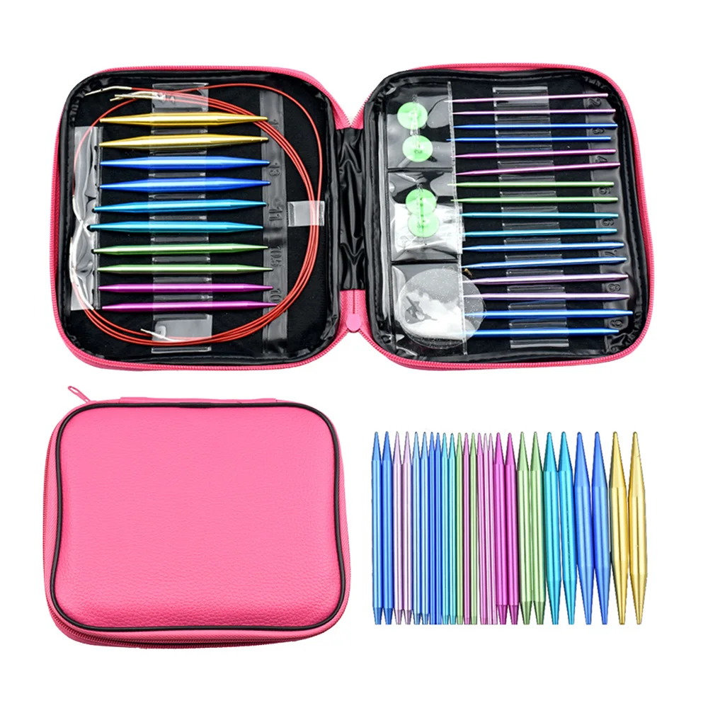 26PCS Aluminum Circular Knitting Needles Set DIY Crochet Hook Set Change Head Needle Knitting Sewing Needle Accessorie With Case
26PCS Aluminum Circular Knitting Needles Set DIY Crochet Hook Set Change Head Needle Knitting Sewing Needle Accessorie With Case