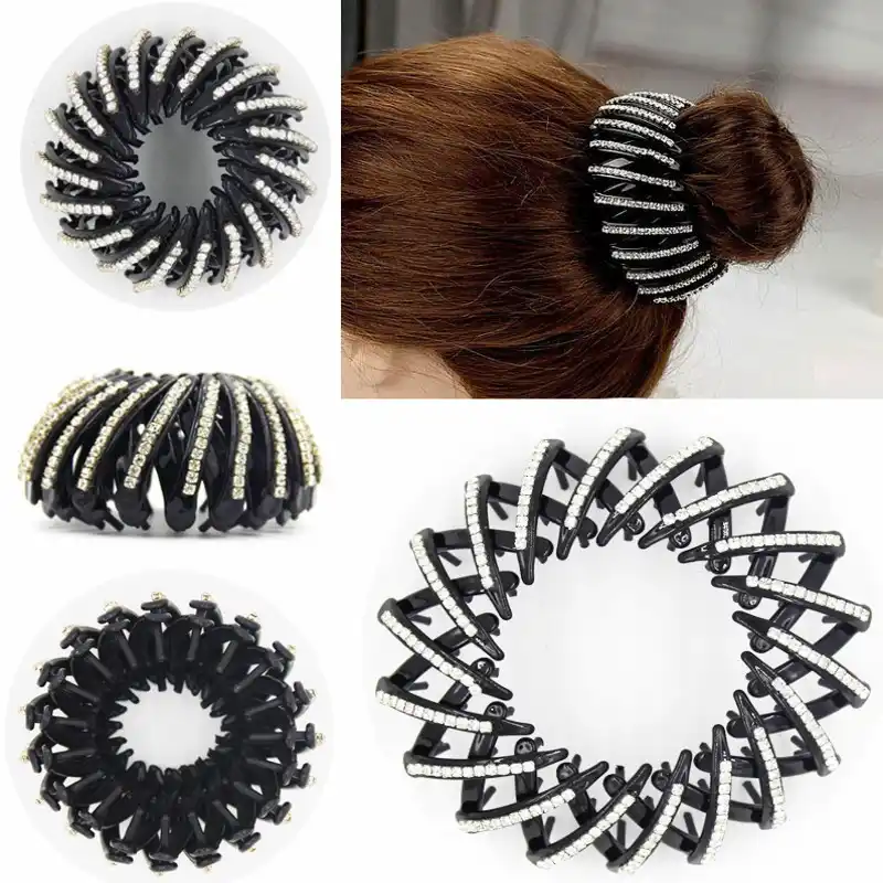 Furling Girl 1pc Bird Nest Expanding Tail Hair Bun Holders Clips