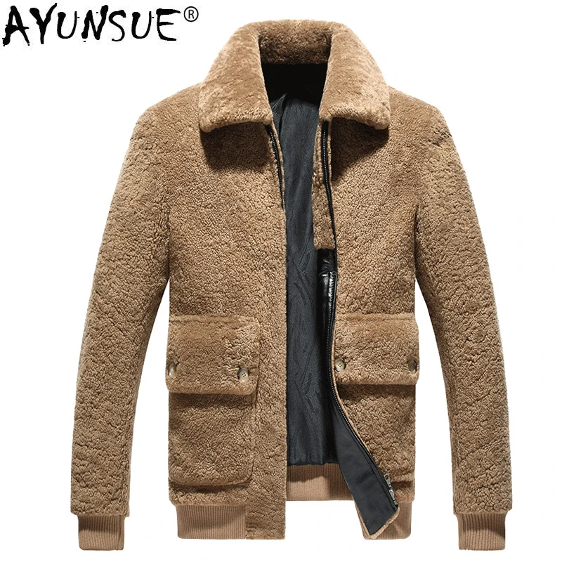 AYUNSUE Autumn Winter Jacket Men Natural Fur Coat New Leather Jackets Real Sheep Shearling Coat Vintage Erkek Mont 340 KJ800
AYUNSUE Autumn Winter Jacket Men Natural Fur Coat New Leather Jackets Real Sheep Shearling Coat Vintage Erkek Mont 340 KJ800