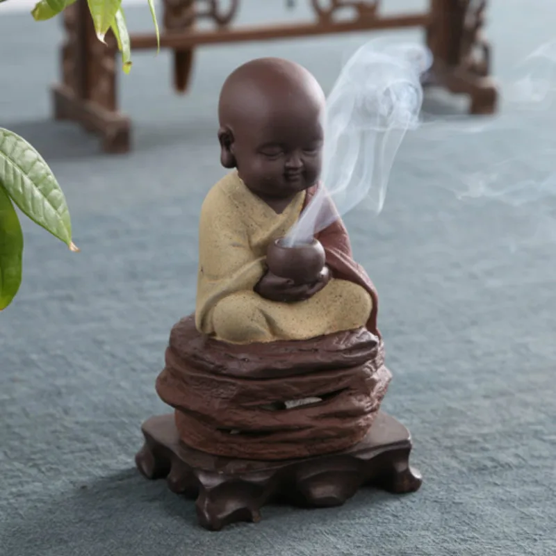Ceramic incense burner chanting classics little monk Figurines color sand pan incense Censer burners
Ceramic incense burner chanting classics little monk Figurines color sand pan incense Censer burners