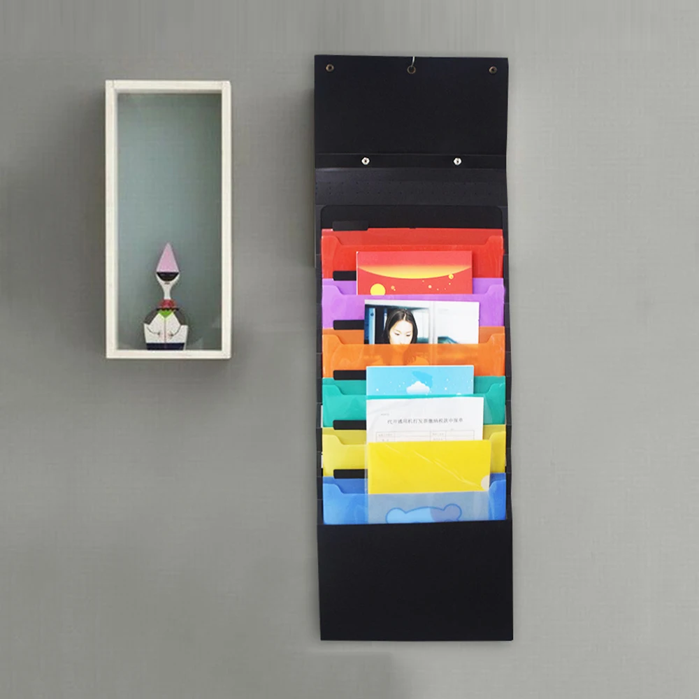Multi-functional Hanging File Folder Holder Cascading Wall Organizer with Handle Hanger Hooks Colored Layers 6 Pockets A4 Size
Multi-functional Hanging File Folder Holder Cascading Wall Organizer with Handle Hanger Hooks Colored Layers 6 Pockets A4 Size