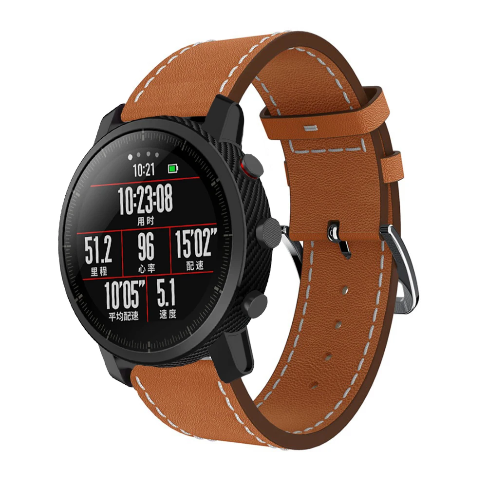 Сменный кожаный браслет для оригинальных часов Xiaomi Huami Amazfit Stratos pace 1 2 ремешок