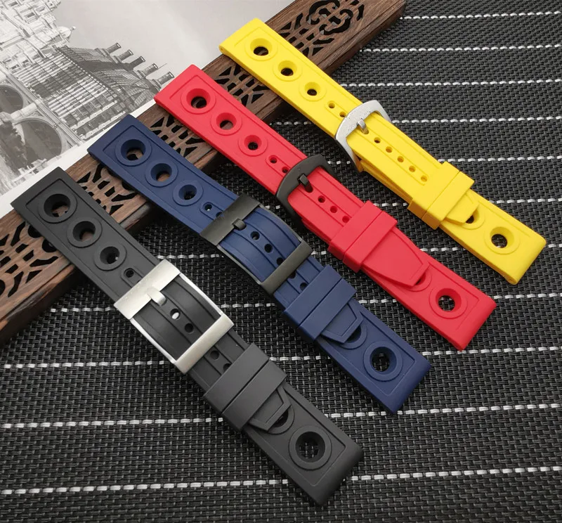 Soft Nature Rubber Watch band 22mm 24mm Black Blue Red Yellow Watchband Bracelet For Breitling strap with logo on buckle
Soft Nature Rubber Watch band 22mm 24mm Black Blue Red Yellow Watchband Bracelet For Breitling strap with logo on buckle