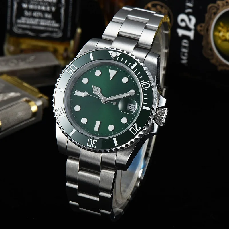40mm Men Automatic machinery WatchGreen Sterile Dial Sapphire Crystal Green Ceramic Bezel Date Luminous Waterproof Watch
40mm Men Automatic machinery WatchGreen Sterile Dial Sapphire Crystal Green Ceramic Bezel Date Luminous Waterproof Watch