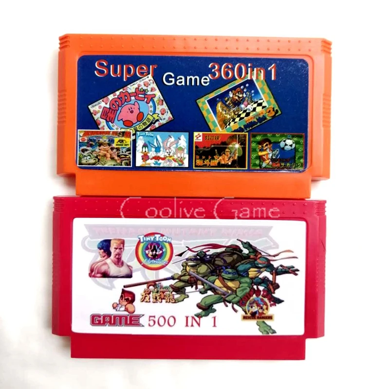 2PCS / Lot (500 in 1 + 360 in 1 ) Real No Repeat 60 Pin Cartridge for 8 Bit Video Game Console
2PCS / Lot (500 in 1 + 360 in 1 ) Real No Repeat 60 Pin Cartridge for 8 Bit Video Game Console