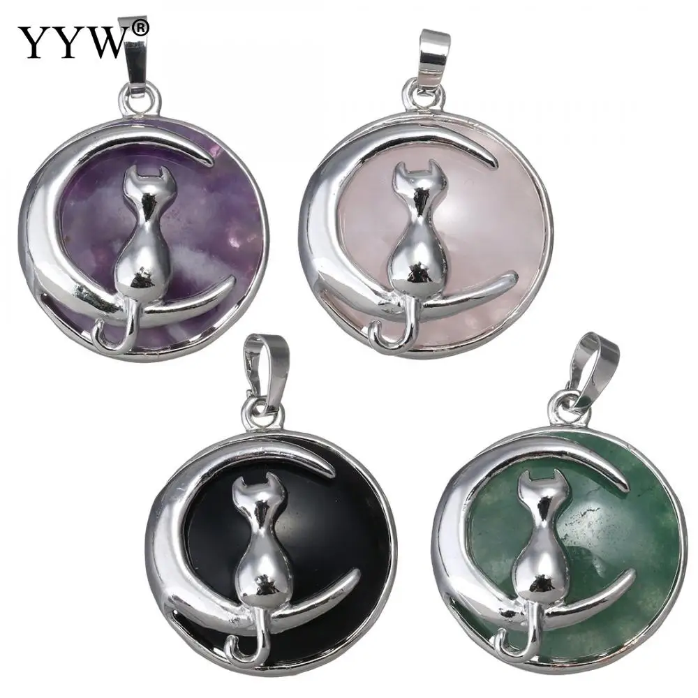 Cat Moon Pendant For Jewelry Making Necklace Round Natural Stone Cute Kitten Lucky Jewelry Fit Women Girl Jewelry Necklace Gift
Cat Moon Pendant For Jewelry Making Necklace Round Natural Stone Cute Kitten Lucky Jewelry Fit Women Girl Jewelry Necklace Gift