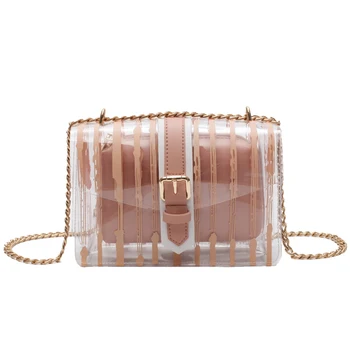 Transparent Female bag 2020 New Handbag Quality PVC Stripe Transparent Women bag Sweet Jelly bag Chain Shoulder Messenger Bag
Transparent Female bag 2020 New Handbag Quality PVC Stripe Transparent Women bag Sweet Jelly bag Chain Shoulder Messenger Bag
