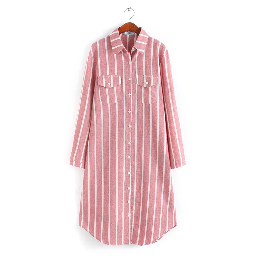2019 New Autumn Women Long Striped Blouse Summer Big Size Female Cotton Linen Shirt All-match Office Lady Blusas Basic Tops 786
2019 New Autumn Women Long Striped Blouse Summer Big Size Female Cotton Linen Shirt All-match Office Lady Blusas Basic Tops 786