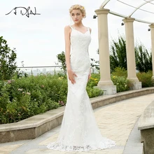 ADLN Sexy Wedding Dress Spaghetti Straps Deep V-neck Lace Applique Mermaid Wedding Bridal Gowns Sweep Train Open Back
ADLN Sexy Wedding Dress Spaghetti Straps Deep V-neck Lace Applique Mermaid Wedding Bridal Gowns Sweep Train Open Back