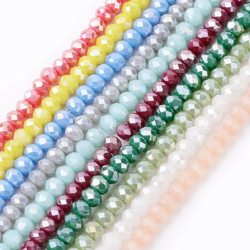 10 Strands (Approx 1500pcs) 3.5~4x2.5~3mm Abacus Faceted Rondelle Electroplate Glass Beads Mix AB Color Plated Spacer Bead
10 Strands (Approx 1500pcs) 3.5~4x2.5~3mm Abacus Faceted Rondelle Electroplate Glass Beads Mix AB Color Plated Spacer Bead