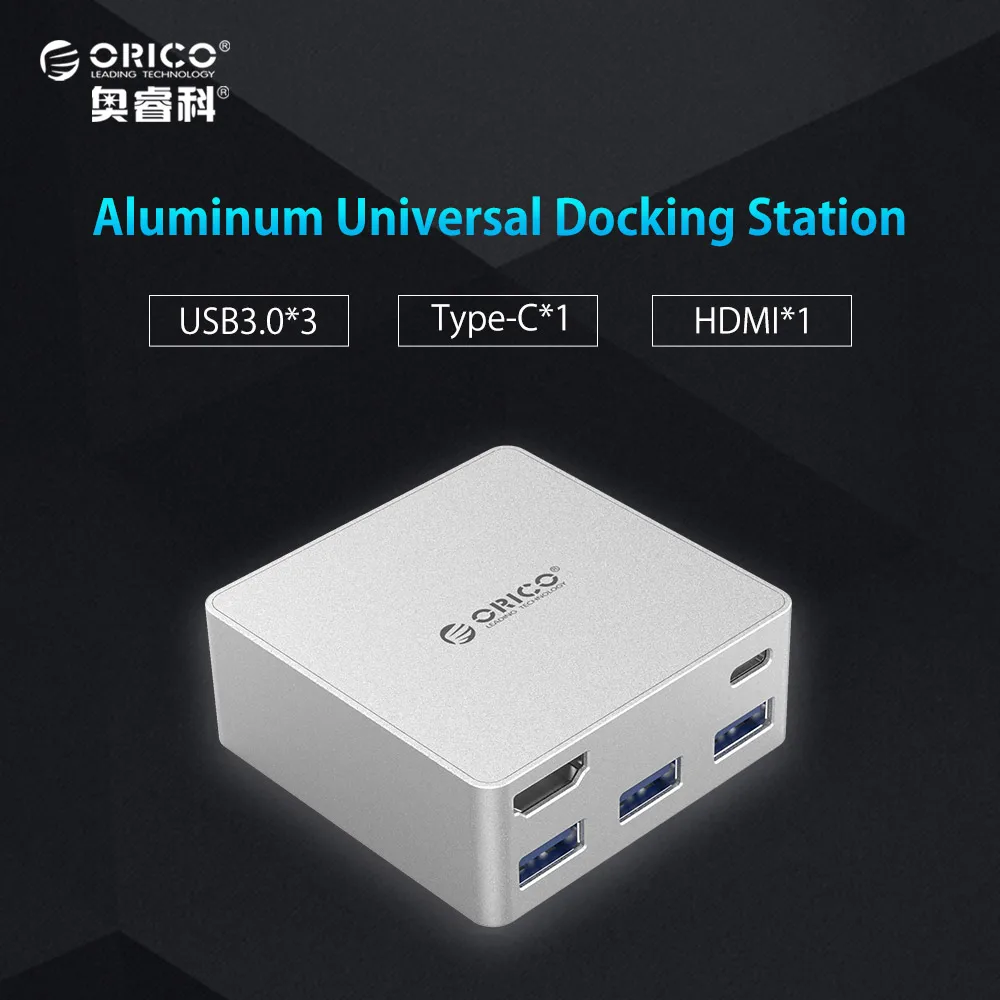 Image ORICO Laptop Docking Stations TYPE C to TYPE C HDMI Converter for newMacbook  Laptop Deaktop PC with 3 USB3.0 HUB