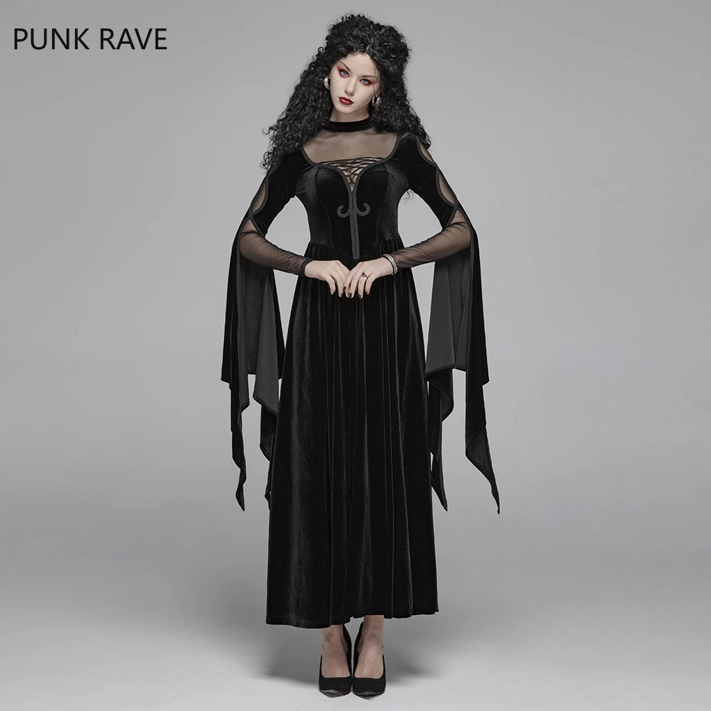PUNK RAVE Women Gothic Black Witch Long Dress Steampunk Gorgeous Victorian Evening Party Dress Hollow Out Sexy Lace Dress
PUNK RAVE Women Gothic Black Witch Long Dress Steampunk Gorgeous Victorian Evening Party Dress Hollow Out Sexy Lace Dress