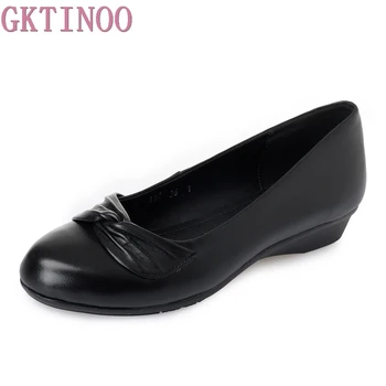 GKTINOO New Cowhide Women's High Heels Pumps Wedges Heel Round Toe Genuine Leather Black Shoes for office lady Women Plus size
GKTINOO New Cowhide Women's High Heels Pumps Wedges Heel Round Toe Genuine Leather Black Shoes for office lady Women Plus size