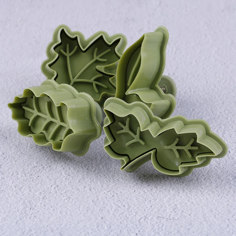 4pcs/set 4 Kinds Of Leaf Shape Plastic Cookie Cutters Set Pastry Cake Biscuit Mold Spring Plunger Baking Tools SLP114
4pcs/set 4 Kinds Of Leaf Shape Plastic Cookie Cutters Set Pastry Cake Biscuit Mold Spring Plunger Baking Tools SLP114