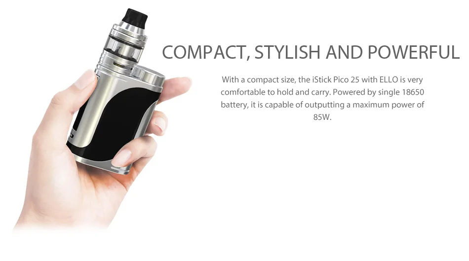 Original 85W Eleaf IStick Pico 25 with 2ML ELLO Tank Vape Kit Electronic Cigarette Dense Vapor VS 85W Istick Pico 25 Box MOD