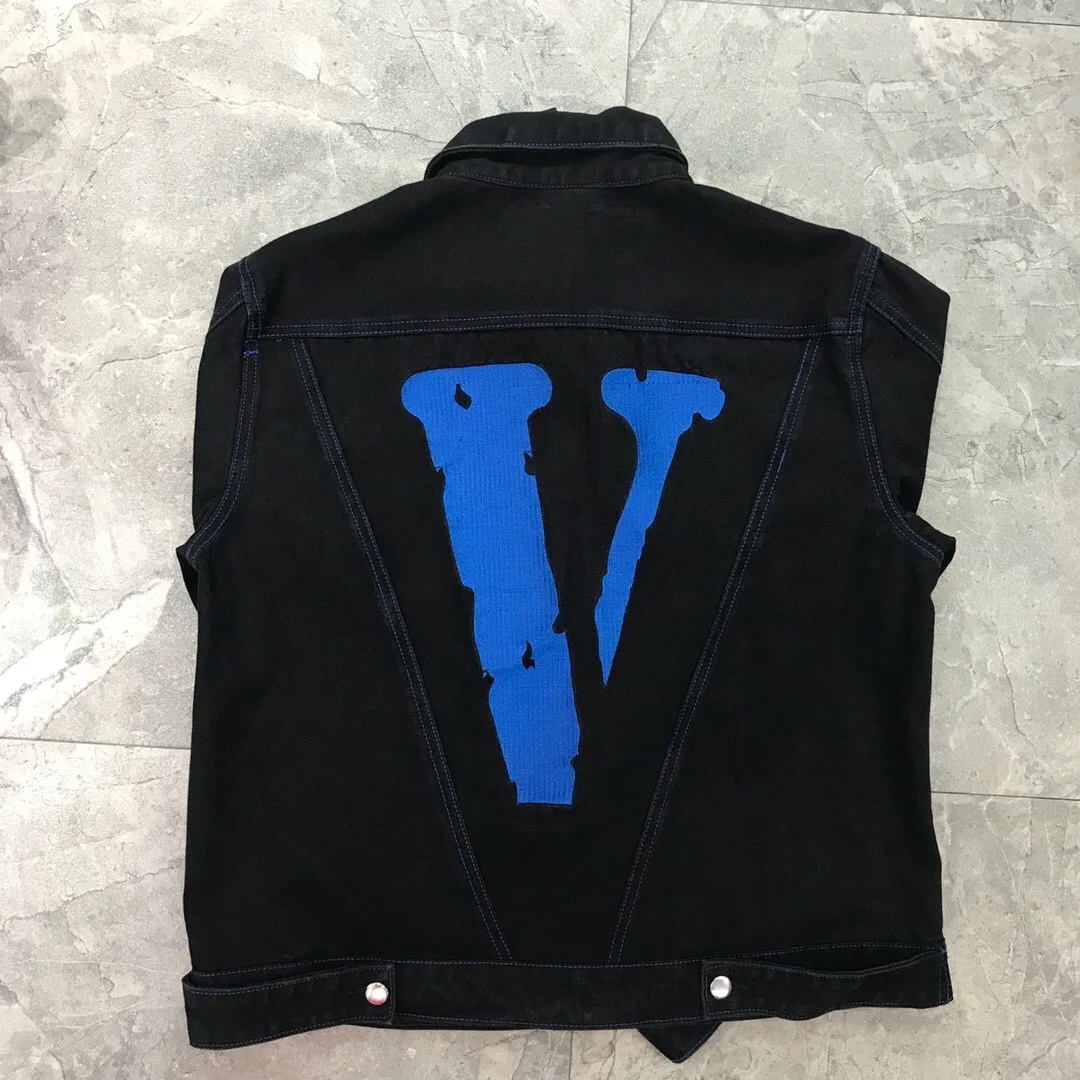 vlone jean jacket blue