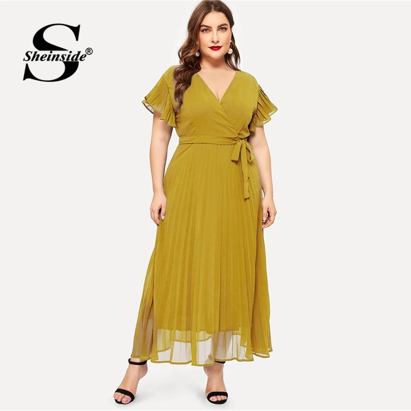 Sheinside Plus Size Elegant V Neck Belted Dress Women 2019 Summer High Waist Chiffon Dresses Ladies Solid Flounce Sleeve Dress
Sheinside Plus Size Elegant V Neck Belted Dress Women 2019 Summer High Waist Chiffon Dresses Ladies Solid Flounce Sleeve Dress