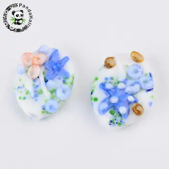Colorful Ocean Style Oval Handmade Lampwork Beads, 20~22x16~17x6mm, Hole: 2mm F70
Colorful Ocean Style Oval Handmade Lampwork Beads, 20~22x16~17x6mm, Hole: 2mm F70